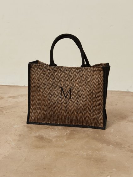 Plážová jutová taška Jude s monogramem.