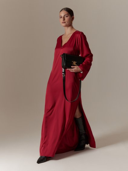 THE SATIN DRESS SILLA MAXI RED