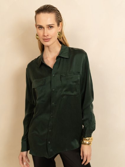 THE SILK BOYFRIEND SHIRT KHAKI
