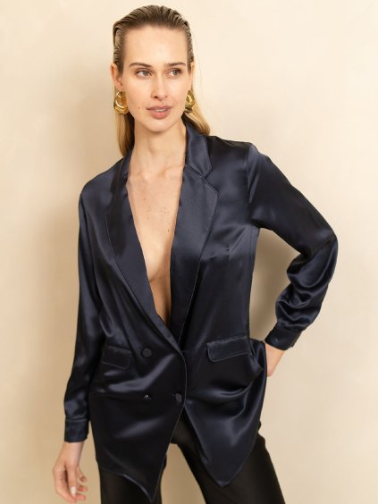 THE SILK RELAXED BLAZER BLUE