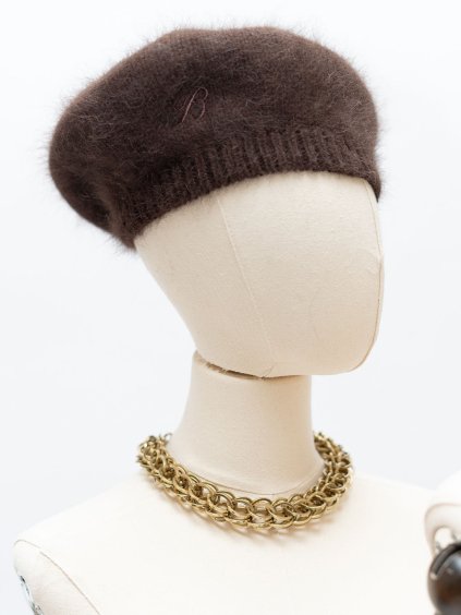 THE BROWN ANGORA BERET MONOGRAM