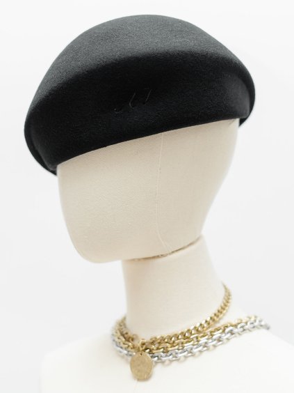 WOOL BLACK HAT BERET MONOGRAM