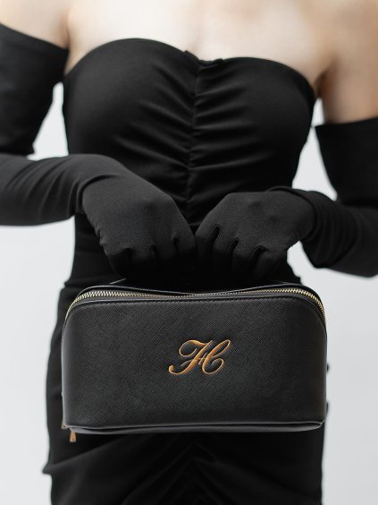 Black unisex toaletní taška / monogram.