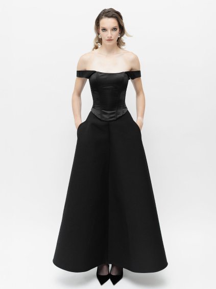 SATIN CORSET & SCULPTED MAXI SKIRT