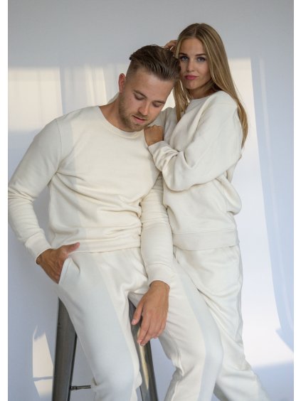 Couple edice XX.XX.XXXX / unisex mikina bez kapuce barvy Cream.