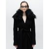 THE BLACK MONGOLIAN COLLAR COAT - CASHMERE