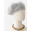 THE GREY ANGORA BERET MONOGRAM