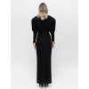 RENTAL BLACK SCULPTED SHOULDERS GOWN