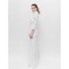 RENTAL WHITE SCULPTED HIGH-NECK GOWN