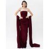 BORDEAUX DRAPED GOWN