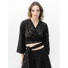 BLACK LACE WRAP TOP