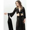BLACK LACE WRAP TOP