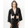 BLACK LACE WRAP TOP