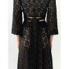 BLACK LACE WRAP TOP