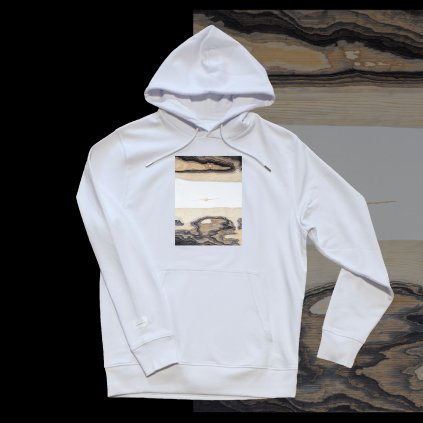 mikina os kapuci single white ptak v mlze