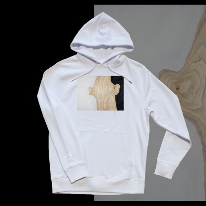 mikina s kapuci single white zirafa