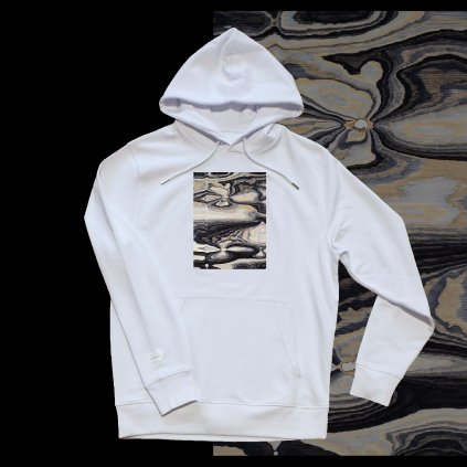 mikina s kapuci single white kvety