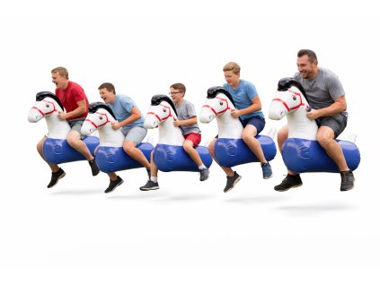 Nafukovací dostihoví koníci modří | Závodní atrakce pro děti i dospělé