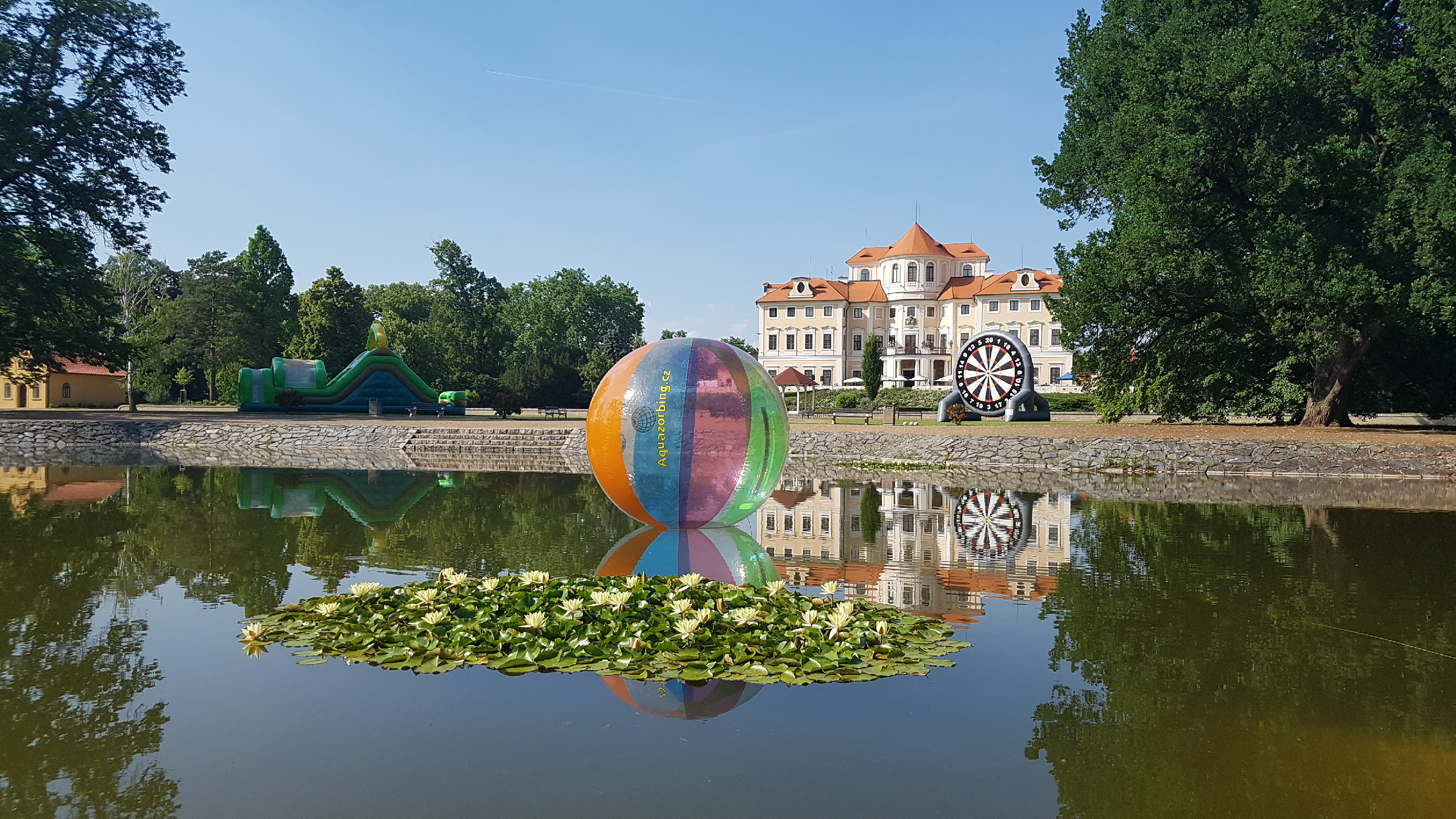 AQUAZORBING original | Waterball TPU | Česká certifikace | Barevné vodní koule na vodu | Různé barvy Barva: Duhová