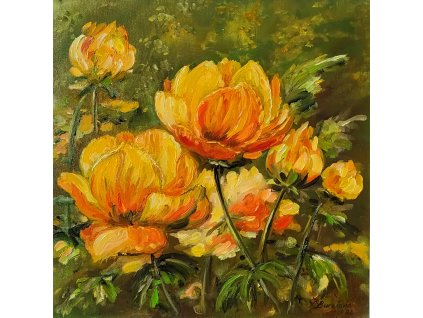 Ručne maľovaný obraz kvety