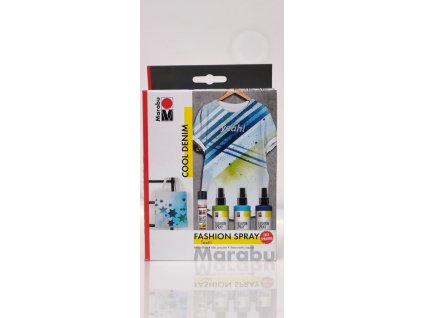 MARABU, Sada sprejov na textil "Cool Denim", 3x100ml, 1x25ml