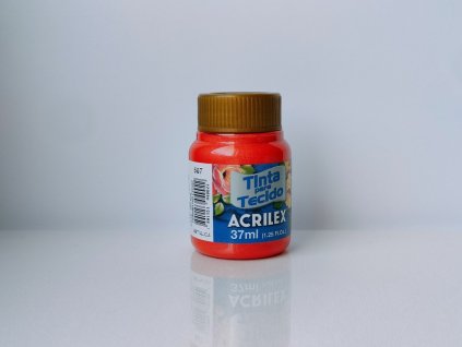 ACRILEX, farba na textil metalická, 37ml, 507, Vermelho fogo