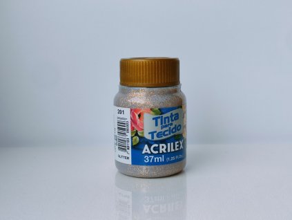 ACRILEX, farba na textil glitrová, 37ml, 201, Ouro