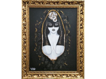 Ručne maľovaný obraz ženy Mirror of the soul