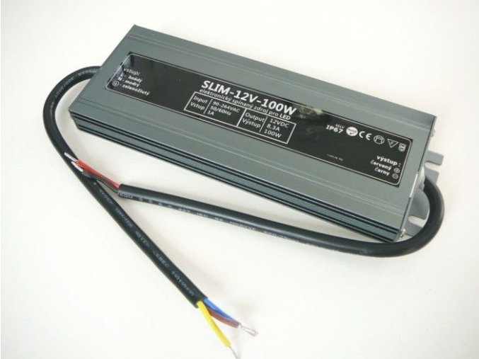LED zdroj 12V 100W IP67 slim