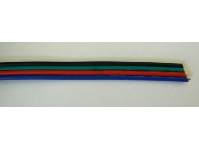 Kabel barevný čtyřžilový plochý 4x0,3