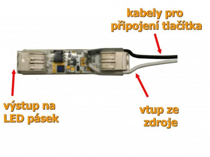LED mikro stmívač k tlačítku, 9A