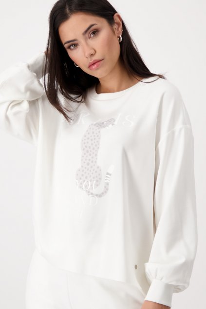 Sweatshirt mit Leo Print Off White monari 79681