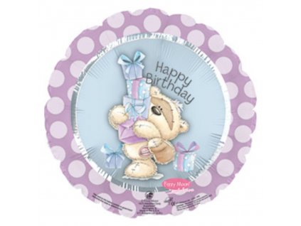 Fóliový balónek Fizzy Moon HBD Gifts - 43 cm