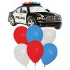 Transportation Police Car Black Balloons Bouquet CLOSEUP 54309
