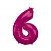 67 2 foliovy balon cislo 6 ruzovy