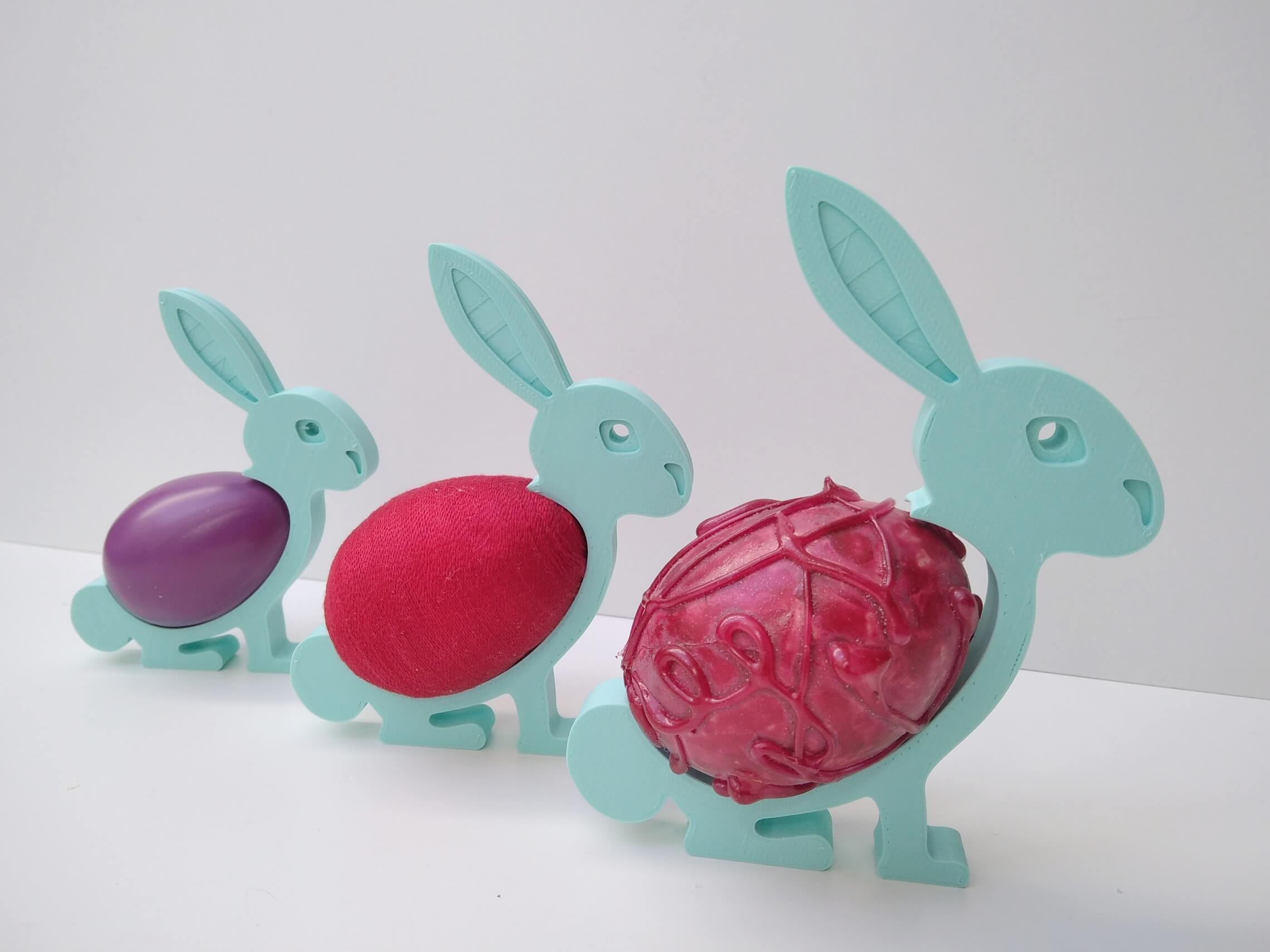 Velikonoční stojánek na vajíčka - zajíc tyrkysová (sada)