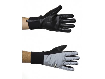 reflective winter leather gloves