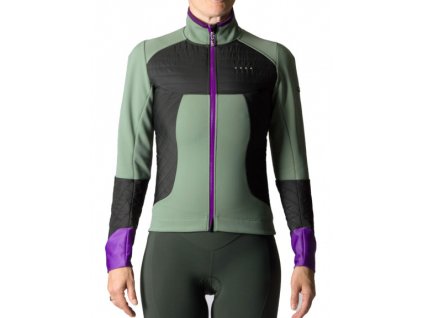 womens winter cycling jacket green emotion