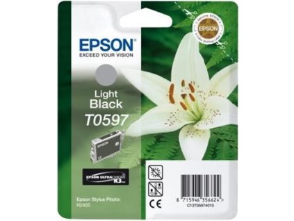 Epson T0597 Light Black Ultra Chrome K3 13ml pro Stylus Photo R2400 - originální