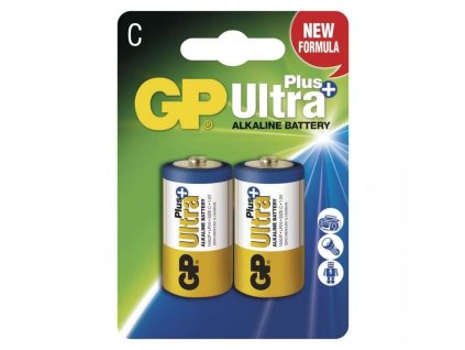GP Ultra Plus Alkaline R14 (C, malé mono) blister, 2 kusy