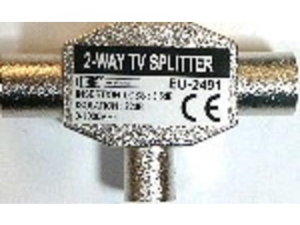 KABEL TV antenní slučovač-rozbočovač IEC 75 Ohm 1xF-2xM