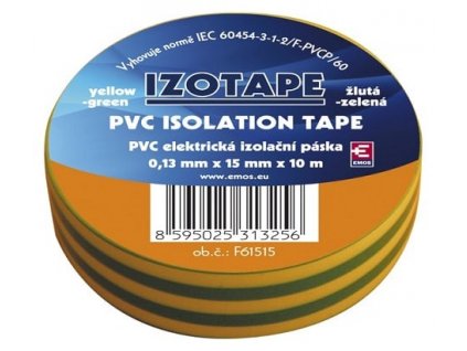 Izolační páska na kabely PVC 15/10 zeleno/žlutá