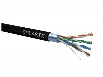 SOLARIX kabel, CAT5E, FTP PE, drát, venkovní, 305m, box