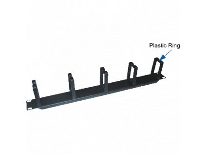 19" vyvazovací panel 1U 5x plastová úchytka