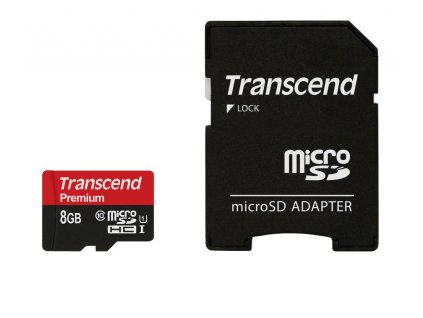 Transcend microSDHC 8GB Class10 UHS-I Premium + adaptér