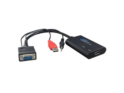 HDMI elektronický konvertor na rozhraní VGA + audio