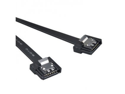 AKASA kabel SATA 3.0, super tenký, se skrytým zámkem,30cm, černý