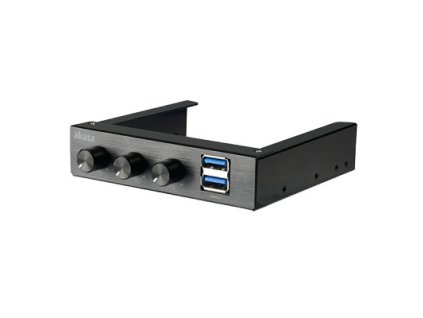 AKASA kontrolní panel AK-FC-06U3BK, 3,5" hliníkový panel,2x USB3.0, černý