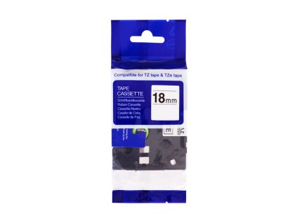PRINTLINE kompatibilní páska s Brother TZE-241, TZ-241, 18mm, černý tisk/bílý podklad