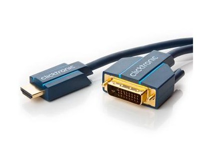 ClickTronic HQ OFC kabel HDMI male <> DVI-D male (24+1), zlacené, 15m